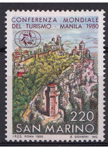 1980 San Marino Conferenza Mondiale Turismo Manila 1 valore nuovo Sassone 1065
